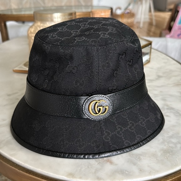 UNISEX GG CANVAS BUCKET HAT WITH DOUBLE G - Picture 5 of 13